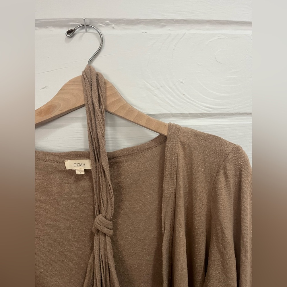 DANCE WRAP TOP Regen Silk Noil Jersey Tea Large